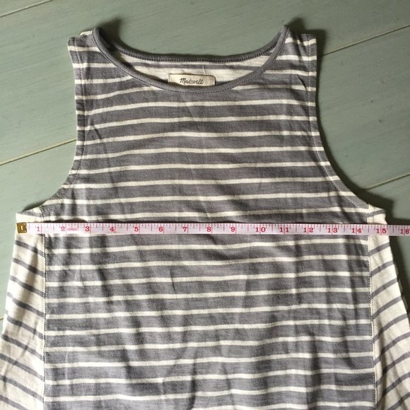 Madewell Forward Seam Stripe Tank Dusk-Grey - Picture 8 of 8